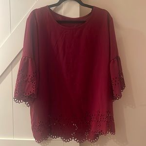 Shein NWOT short sleeve lace detailed top 3XL